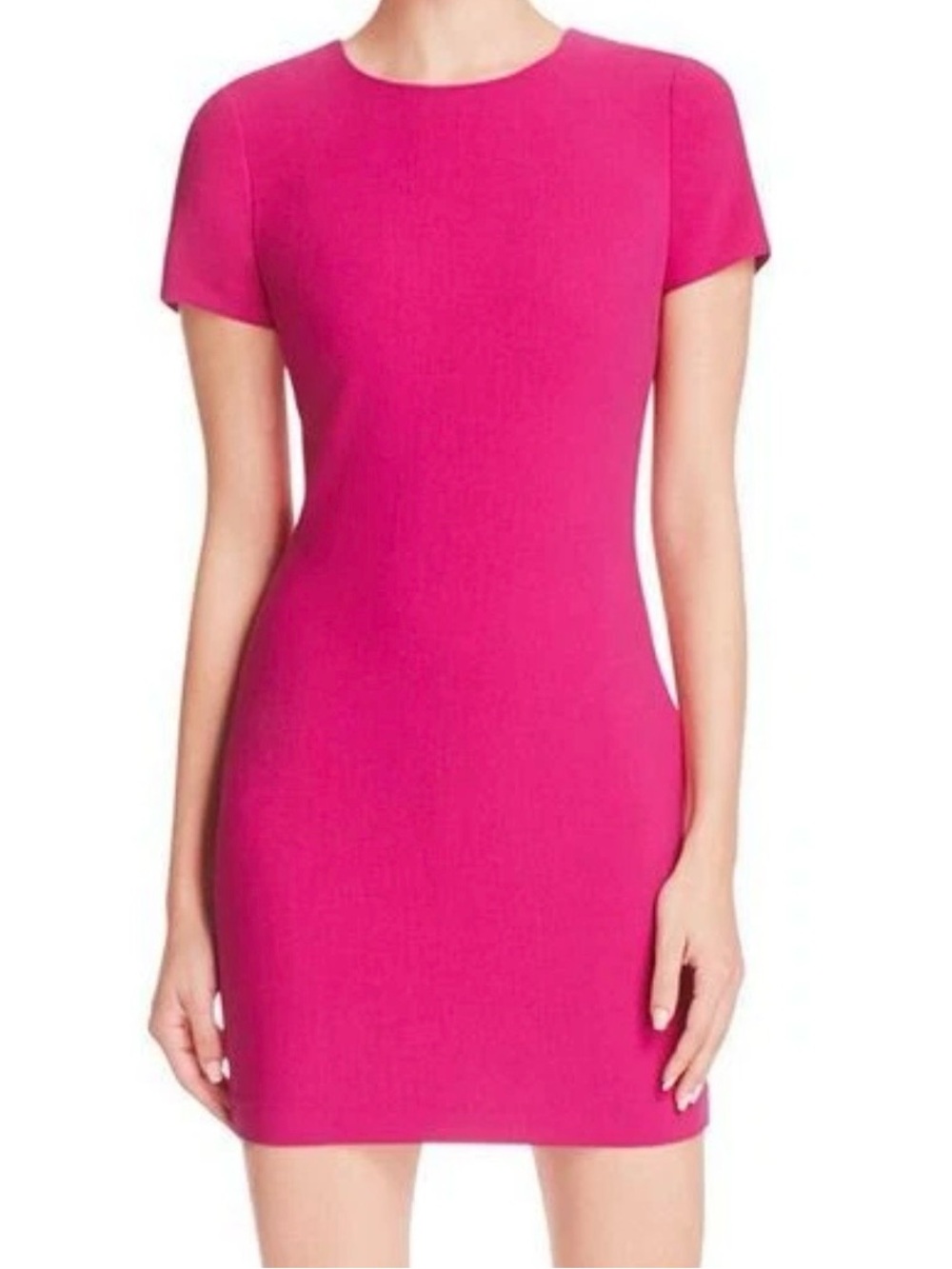 Papell Vintage Silk Pink Sheath Dress Fully Lined Back Zip Size 4